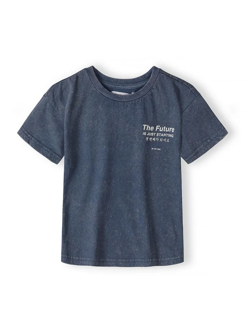 مينوتي Boys blue acid wash cotton t-shirt and shorts set 3-15 years